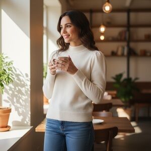 NWT Aqua for Bloomingdales 100% Cashmere‎ Mockneck Turtleneck Sweater Gifts Warm